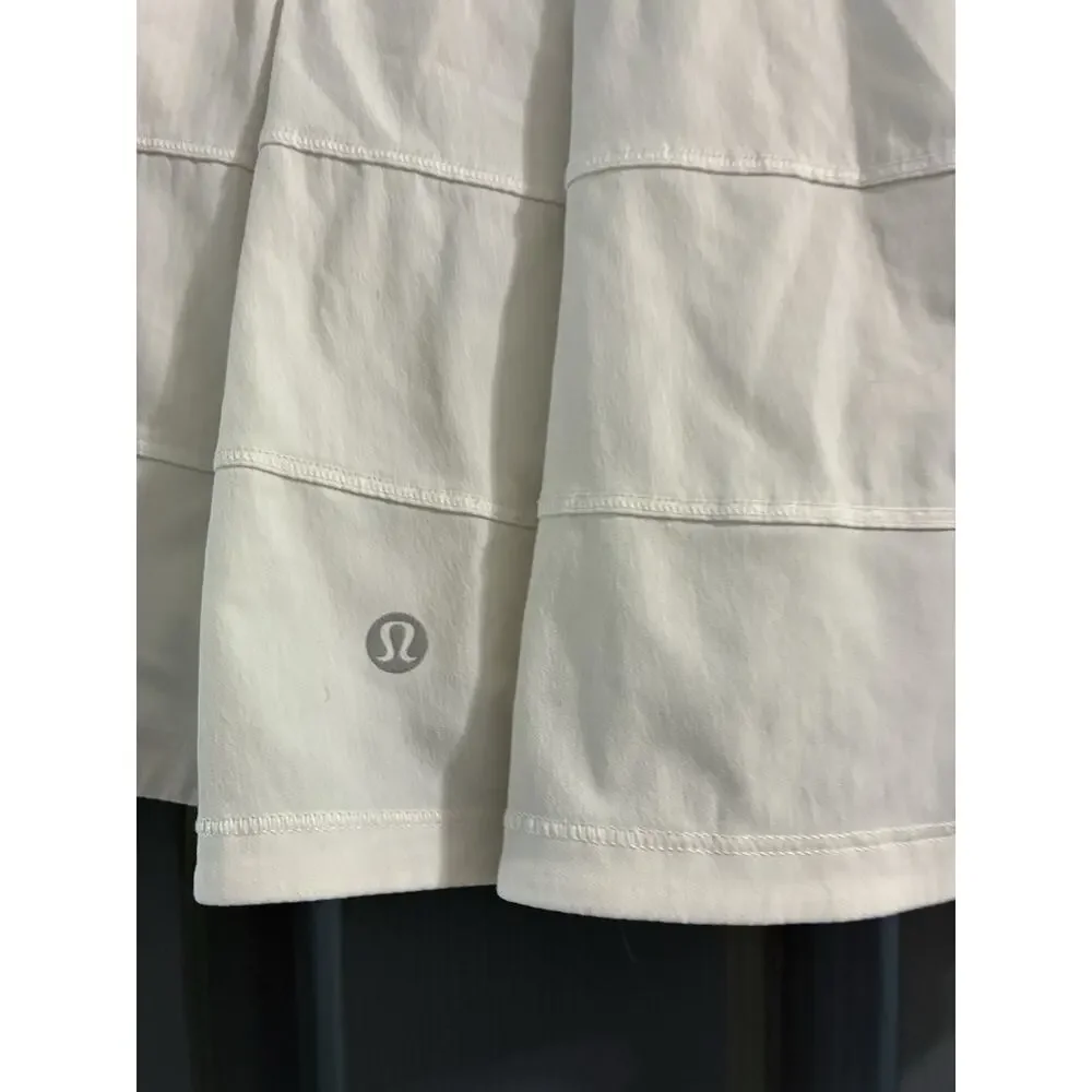 Lululemon Pace Rival Skirt Size 6 WHITE Mid-Rise Length *12” Excellent Cond